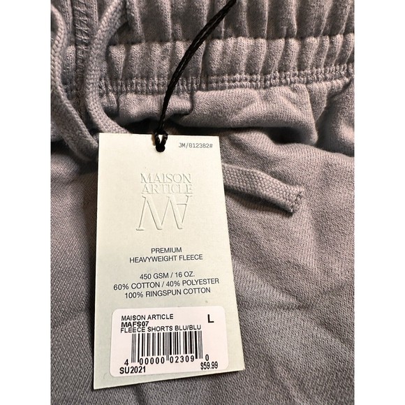 Maison Article Shorts‎ Mens Large Beige Premium Essentials Zip Sweats - Picture 3 of 4